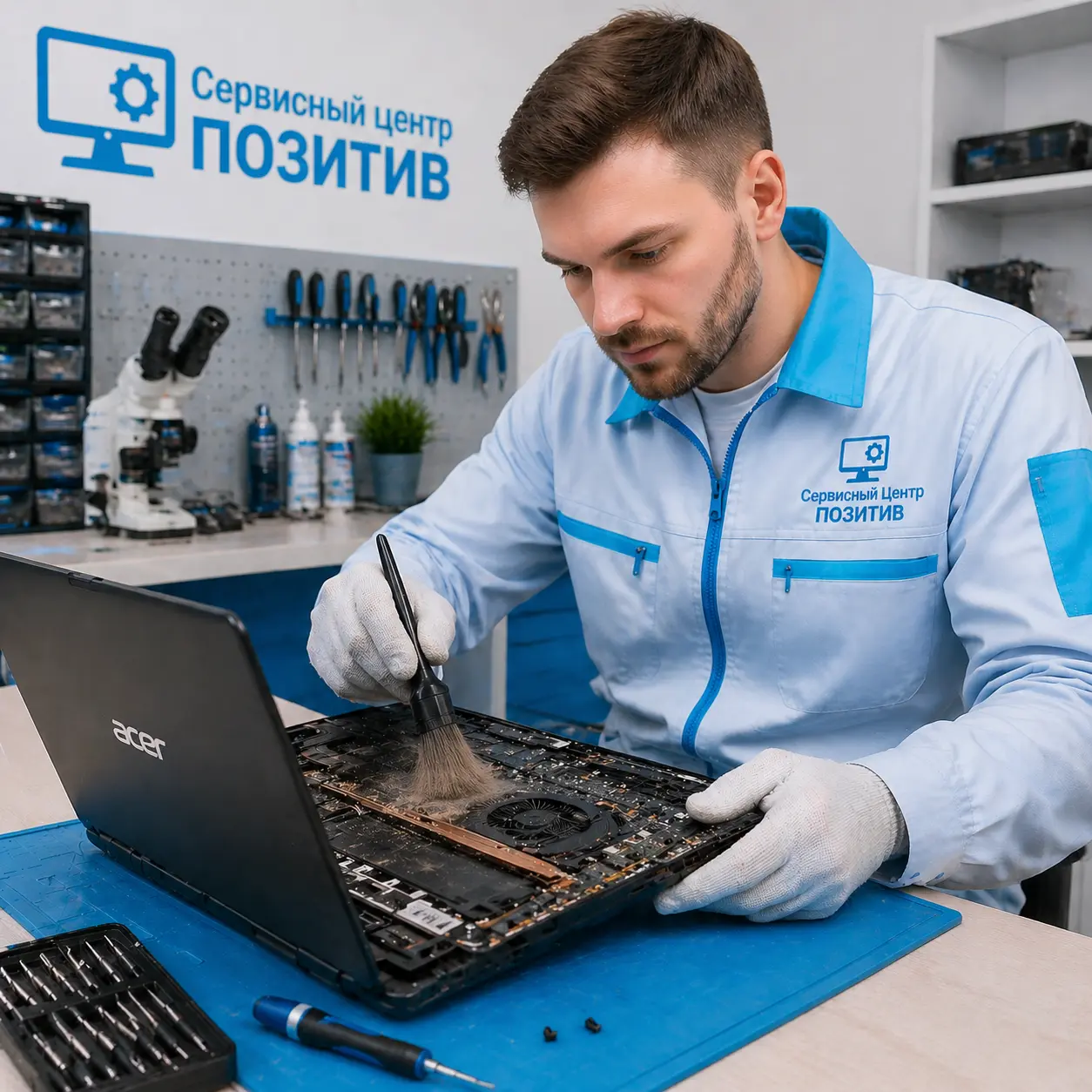 Чистка ноутбука Acer от пыли в Новокуйбышевске | Замена термопасты