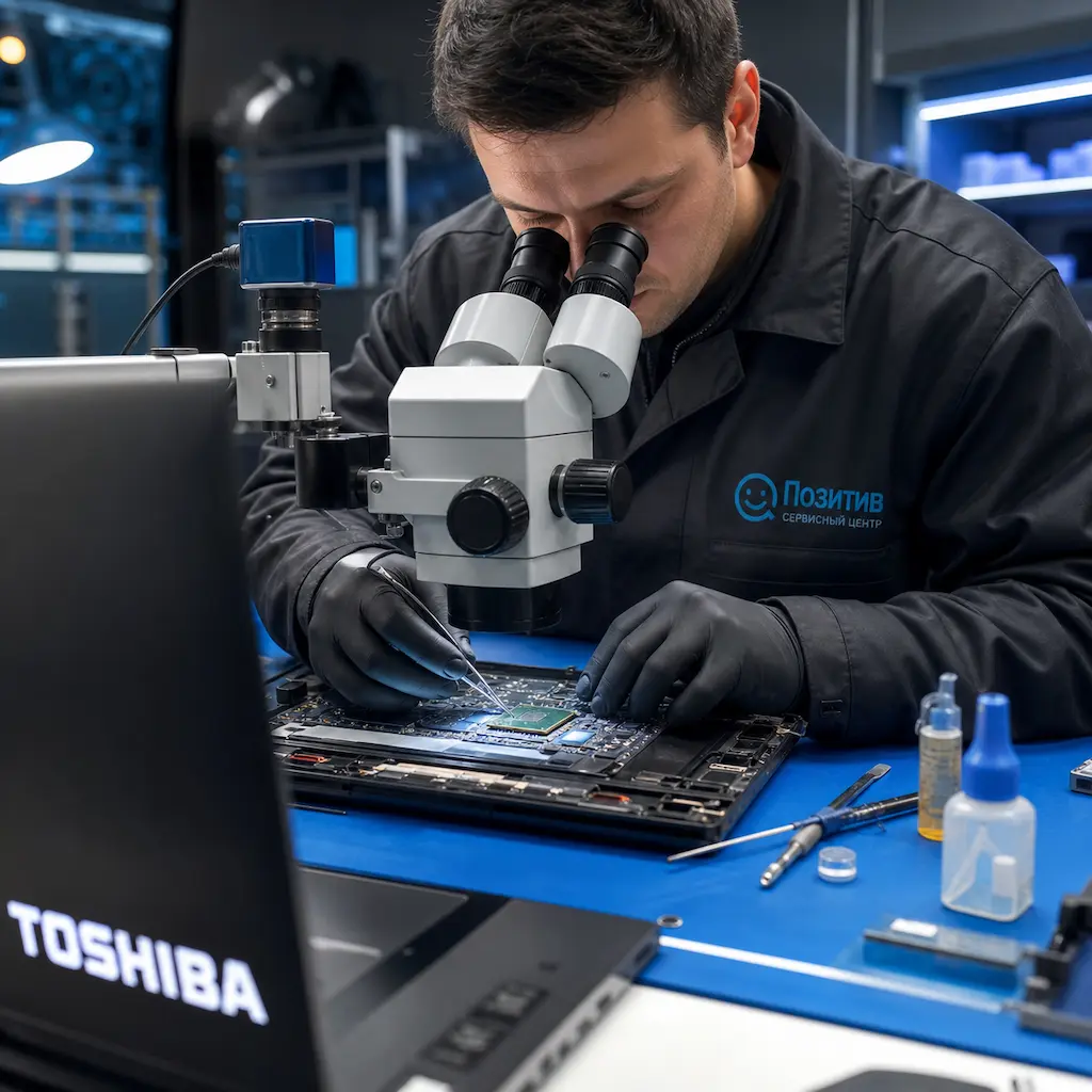 Замена видеокарты ноутбука Toshiba в Новокуйбышевске